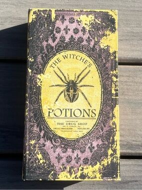 Homegoods; Wooden; 'The Witch's Potions'; Decorative Fake Book/Box; 9x5x2in